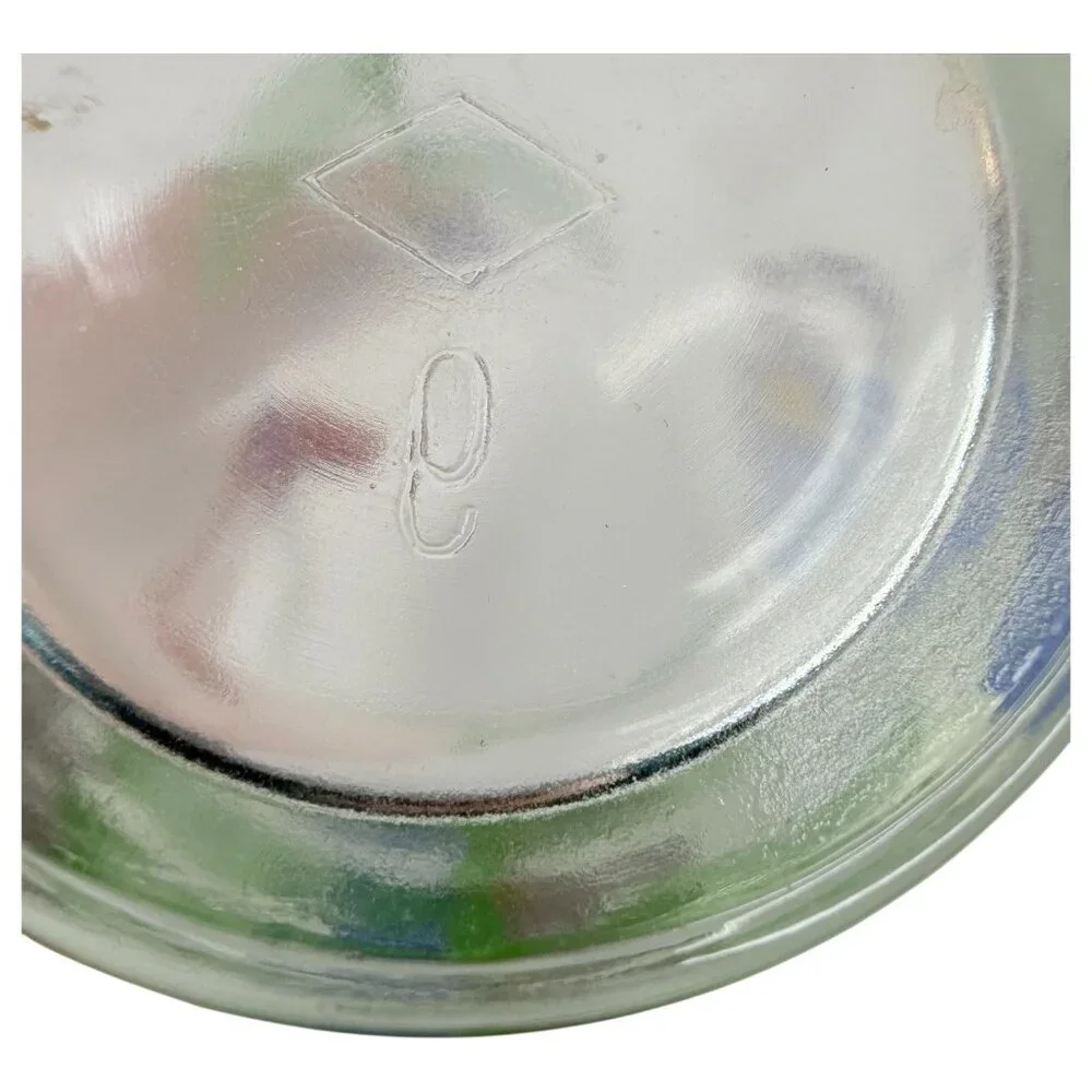 Set Of 2 Floral Glass Tumblers Blue & Purple Flowers Beverage Drinking MCM Clear